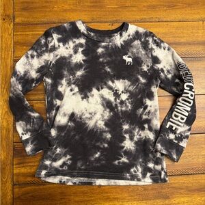 Abercrombie Kids Black and White Tie-Dye Long Sleeve Tee